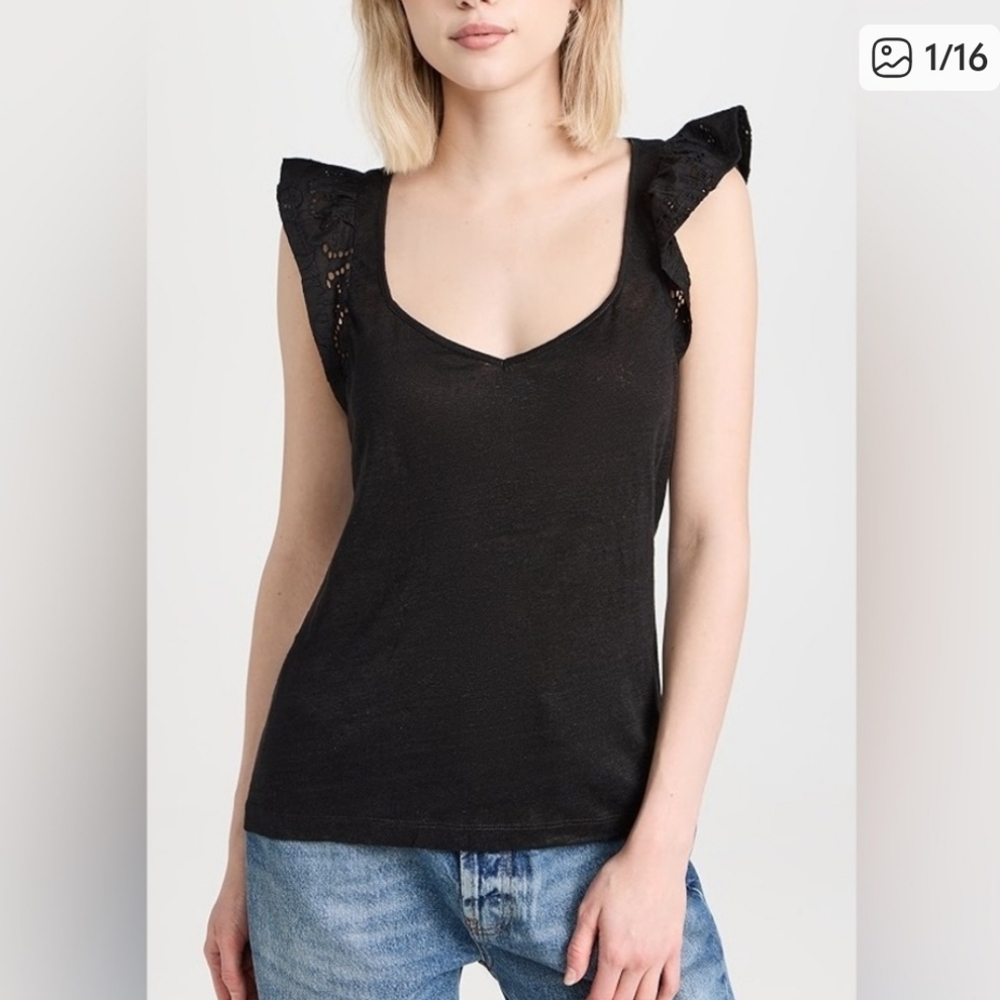 NWOT Paige Giulia Black Top Size XL